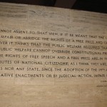 Inscription regarding Freedom of the Press on the "Tribune" walls.